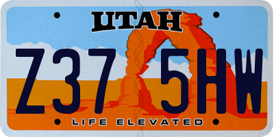 UT license plate Z375HW