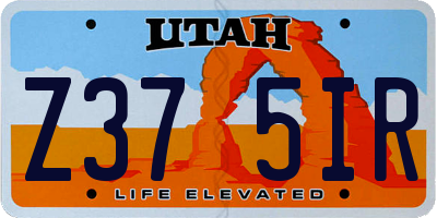 UT license plate Z375IR