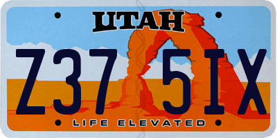 UT license plate Z375IX