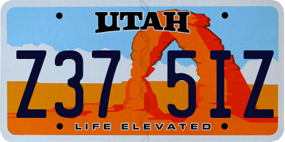 UT license plate Z375IZ