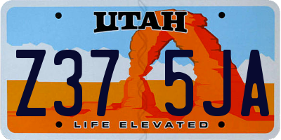 UT license plate Z375JA