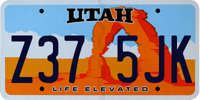 UT license plate Z375JK