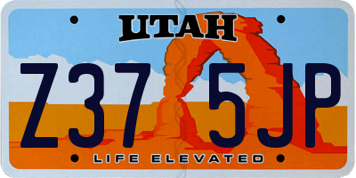 UT license plate Z375JP