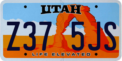 UT license plate Z375JS