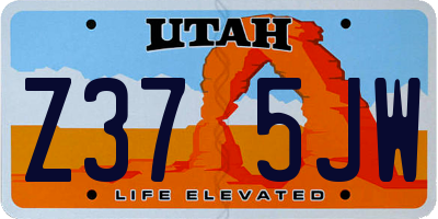 UT license plate Z375JW