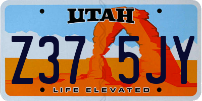 UT license plate Z375JY