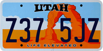 UT license plate Z375JZ