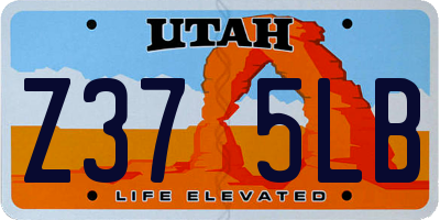 UT license plate Z375LB