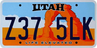 UT license plate Z375LK