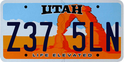 UT license plate Z375LN
