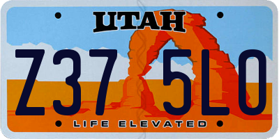 UT license plate Z375LO