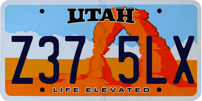 UT license plate Z375LX