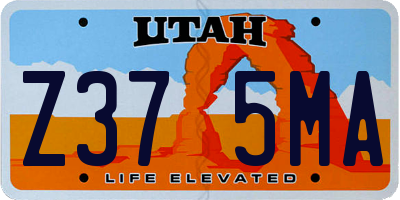 UT license plate Z375MA