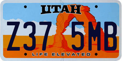 UT license plate Z375MB