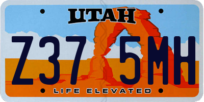 UT license plate Z375MH