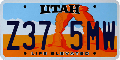 UT license plate Z375MW