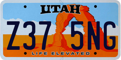 UT license plate Z375NG
