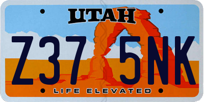 UT license plate Z375NK