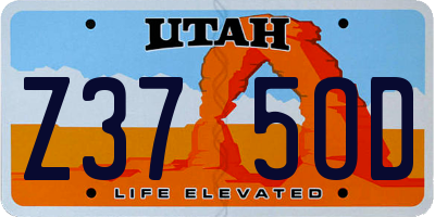 UT license plate Z375OD