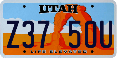 UT license plate Z375OU