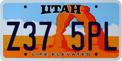 UT license plate Z375PL