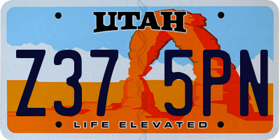 UT license plate Z375PN