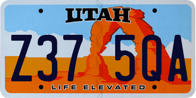 UT license plate Z375QA