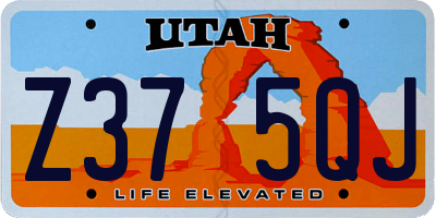 UT license plate Z375QJ
