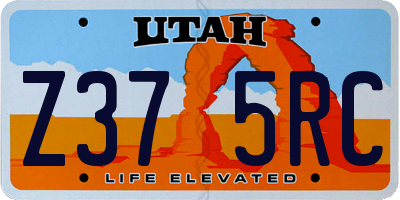 UT license plate Z375RC