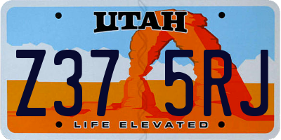 UT license plate Z375RJ