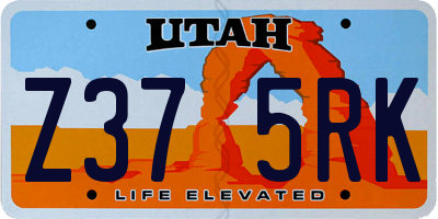 UT license plate Z375RK