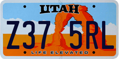 UT license plate Z375RL