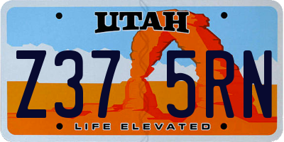 UT license plate Z375RN