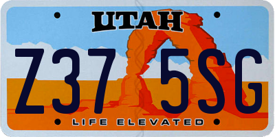 UT license plate Z375SG
