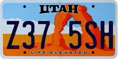 UT license plate Z375SH