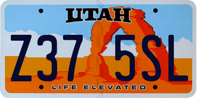 UT license plate Z375SL