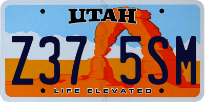 UT license plate Z375SM