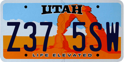 UT license plate Z375SW