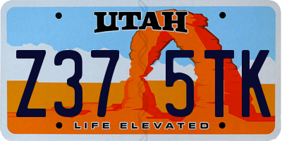 UT license plate Z375TK