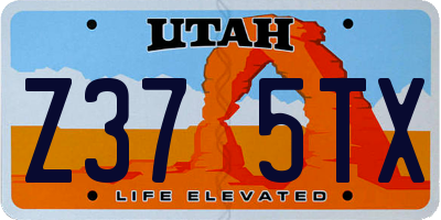 UT license plate Z375TX