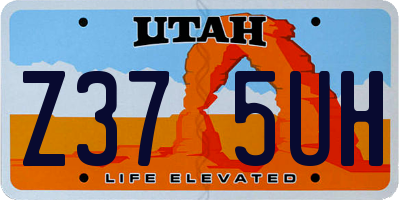 UT license plate Z375UH