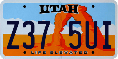 UT license plate Z375UI