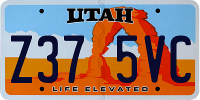 UT license plate Z375VC