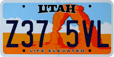 UT license plate Z375VL