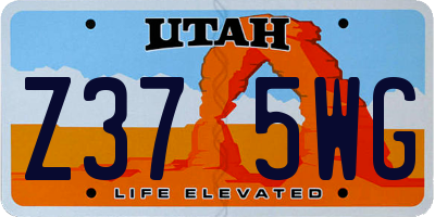 UT license plate Z375WG