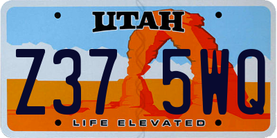 UT license plate Z375WQ