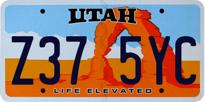 UT license plate Z375YC