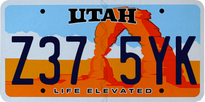 UT license plate Z375YK