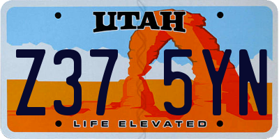 UT license plate Z375YN