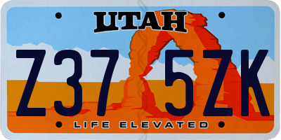 UT license plate Z375ZK